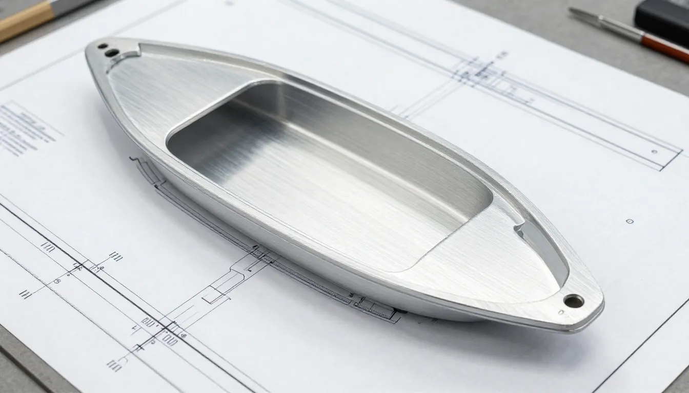 Detailed technical blueprint of aluminum boat parts layout f...