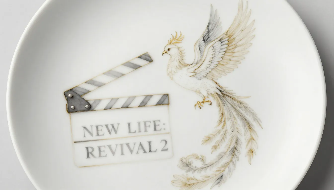 Top view of a premium white porcelain plate with a delicate ...