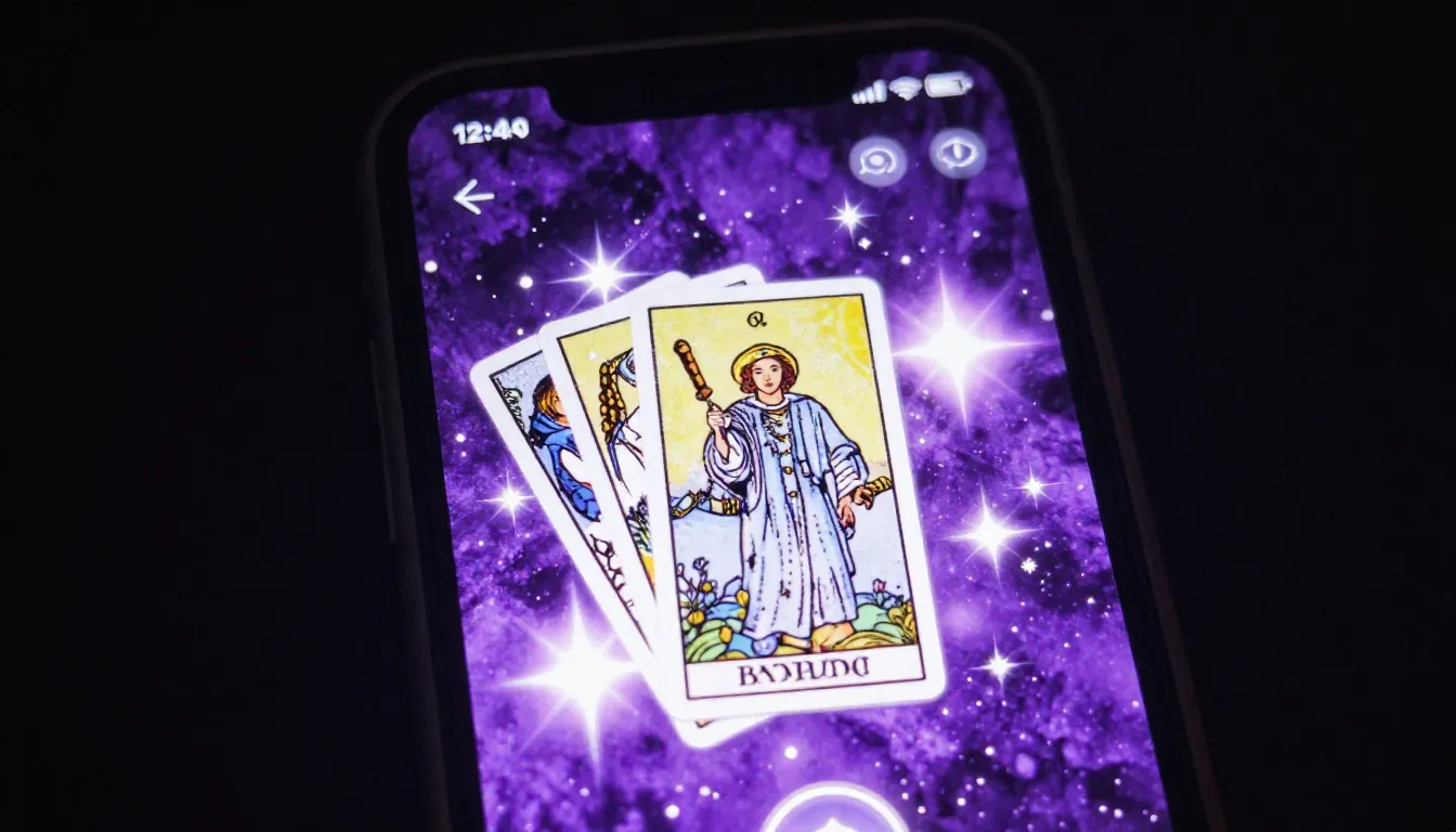 A smartphone screen showing a photo editing app with magical...