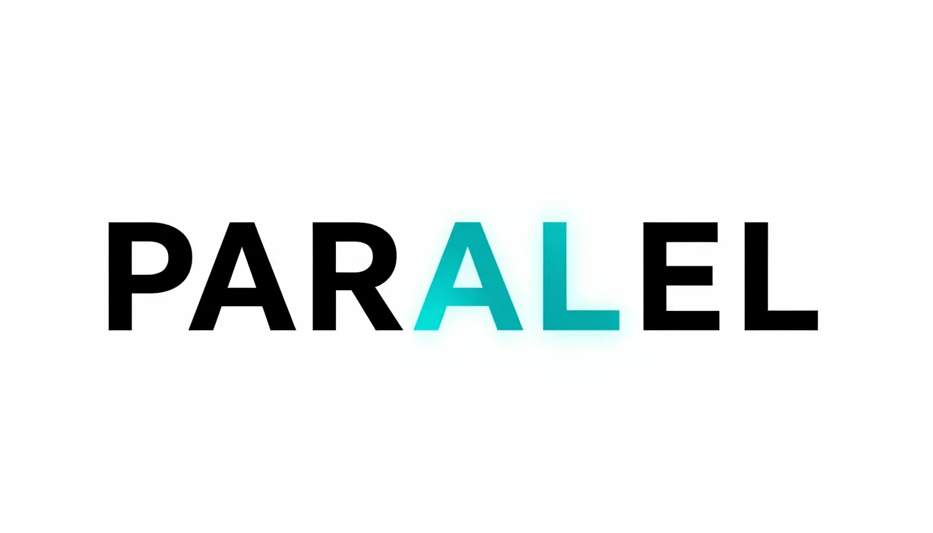 Modern branding logo, the word 'PARALLEL' in a minimalist fo...