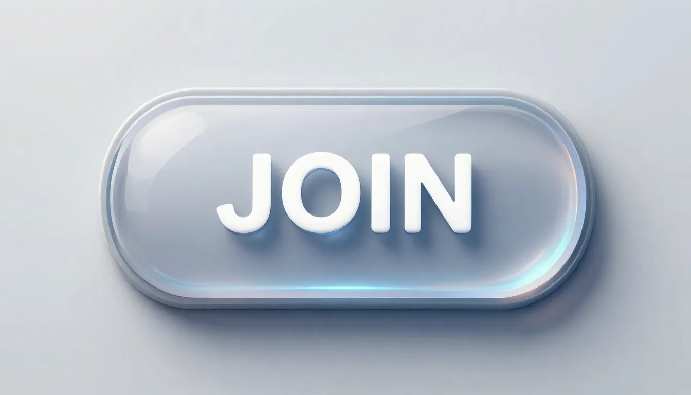 A beautiful, modern 3D button with the text 'JOIN' on it. Th...