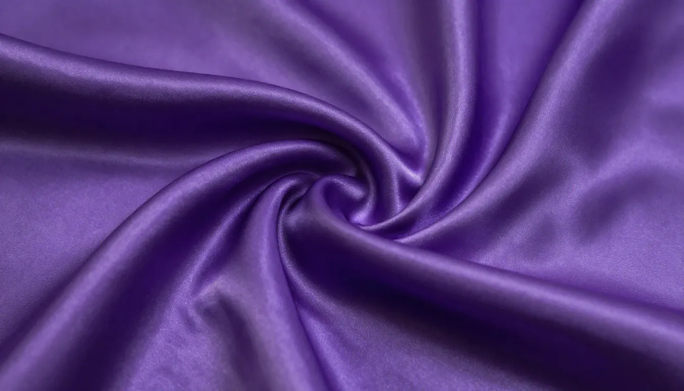 Close-up of luxurious iridescent pearlescent violet silk fab...