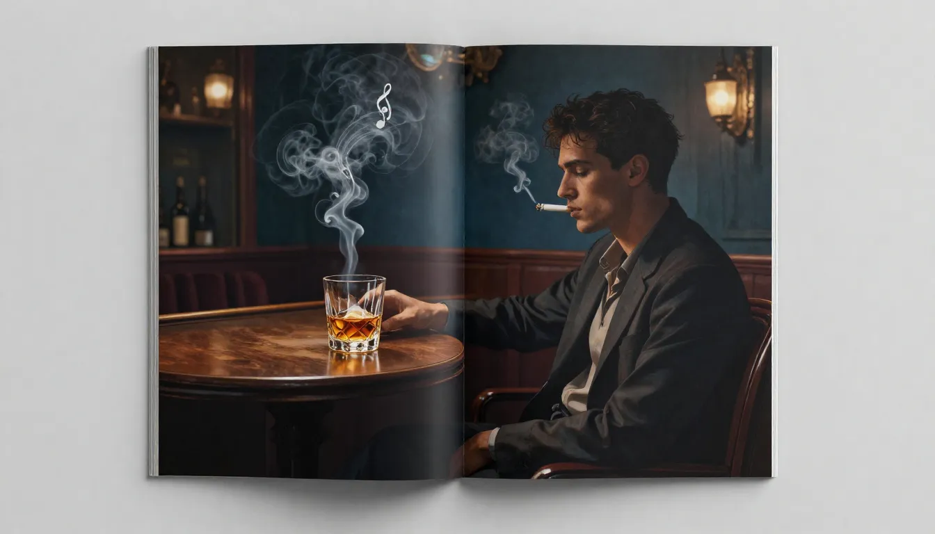 Editorial illustration for a magazine spread. A lonely man s...