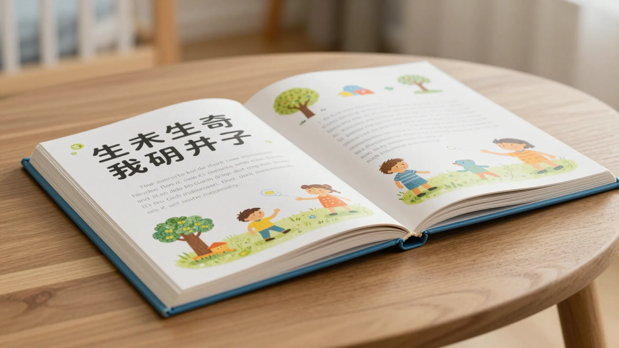 A high-quality photo of a premium hardcover children's book ...