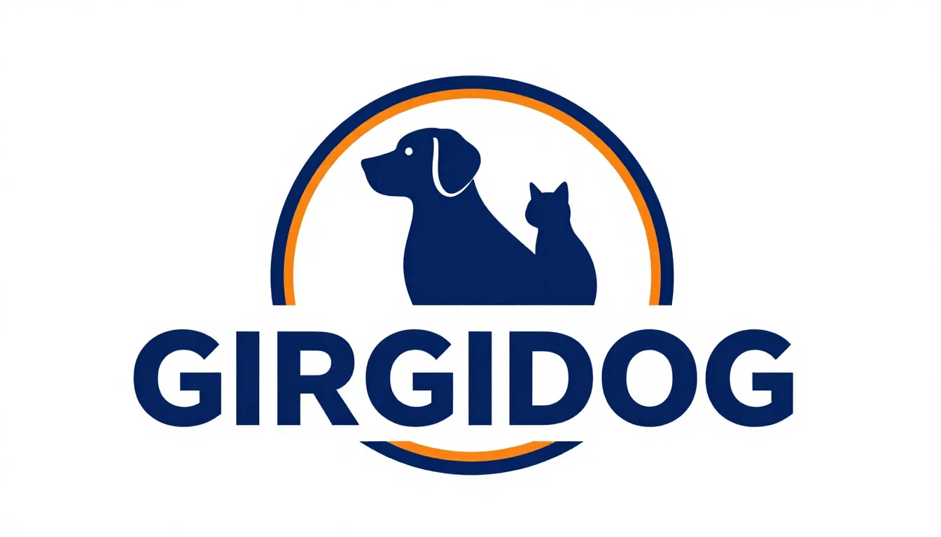 Clean vector logo for 'GIRGIDOG'. Minimalist flat design wit...