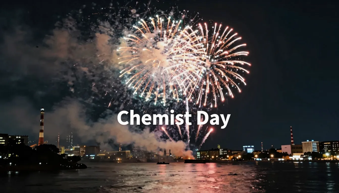 A spectacular night fireworks display over a river in a city...