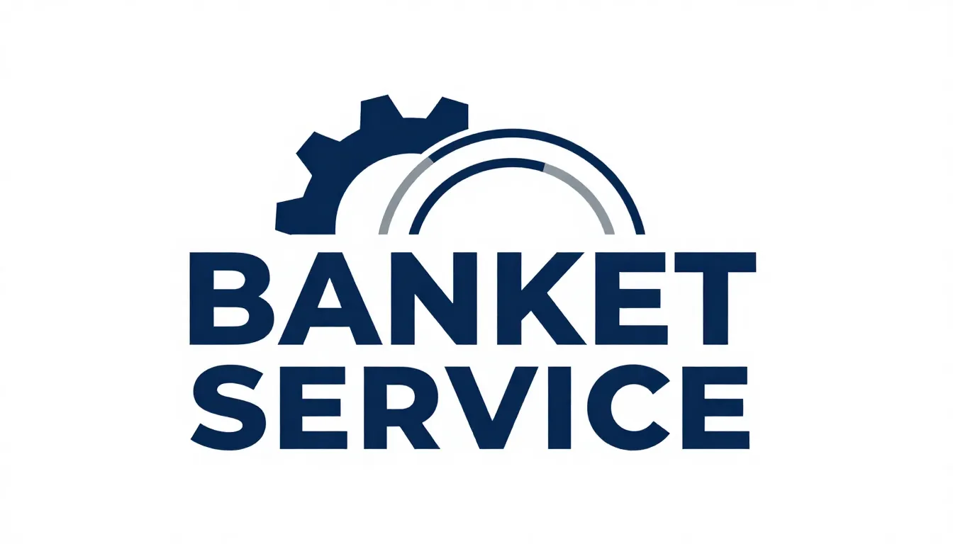 Logo design for 'BANKET SERVICE', industrial style, minimali...