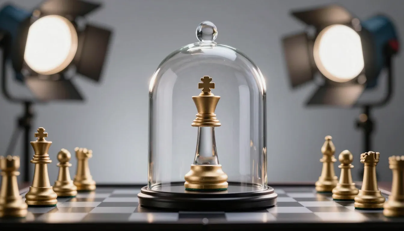 A visual metaphor of a chessboard where a chess piece is pro...