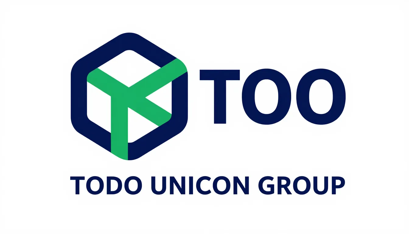 Minimalist vector logo for 'TODO UNICON GROUP', abstract geo...