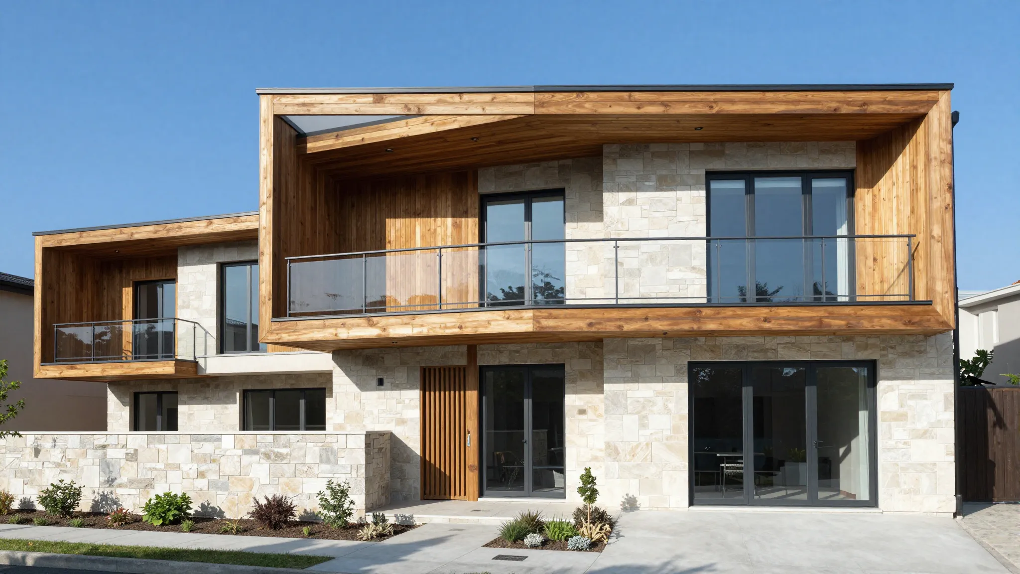 Modern and simple architectural design of a residential buil...