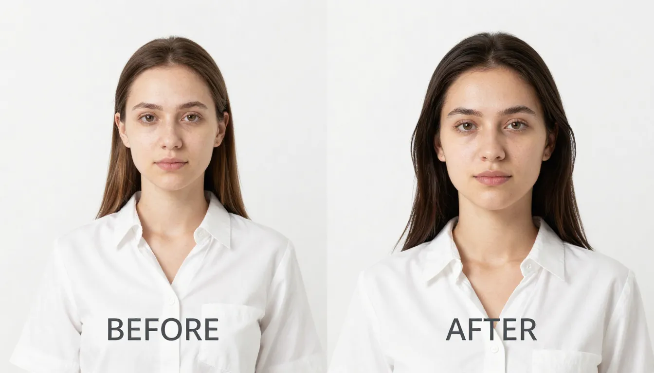 Split screen comparison collage, left side labeled 'BEFORE' ...