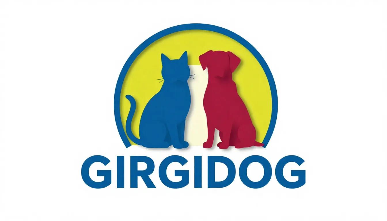 Unique logo design for 'GIRGIDOG'. A veterinarian silhouette...