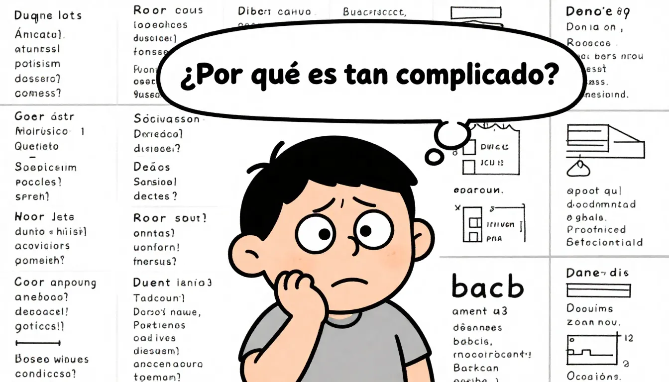 A cartoon character, looking very confused and overwhelmed, ...