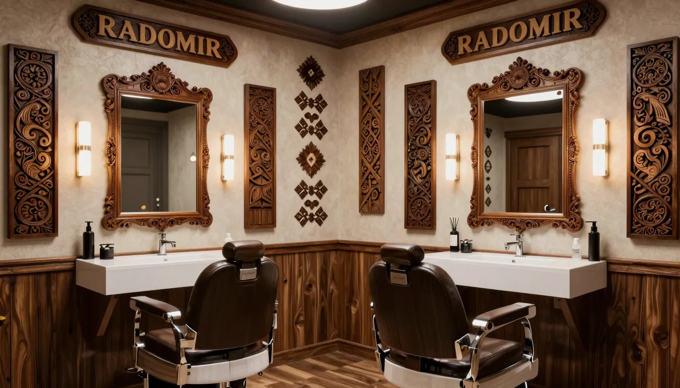 Interior design of a men's grooming cabinet named 'RADOMIR'....