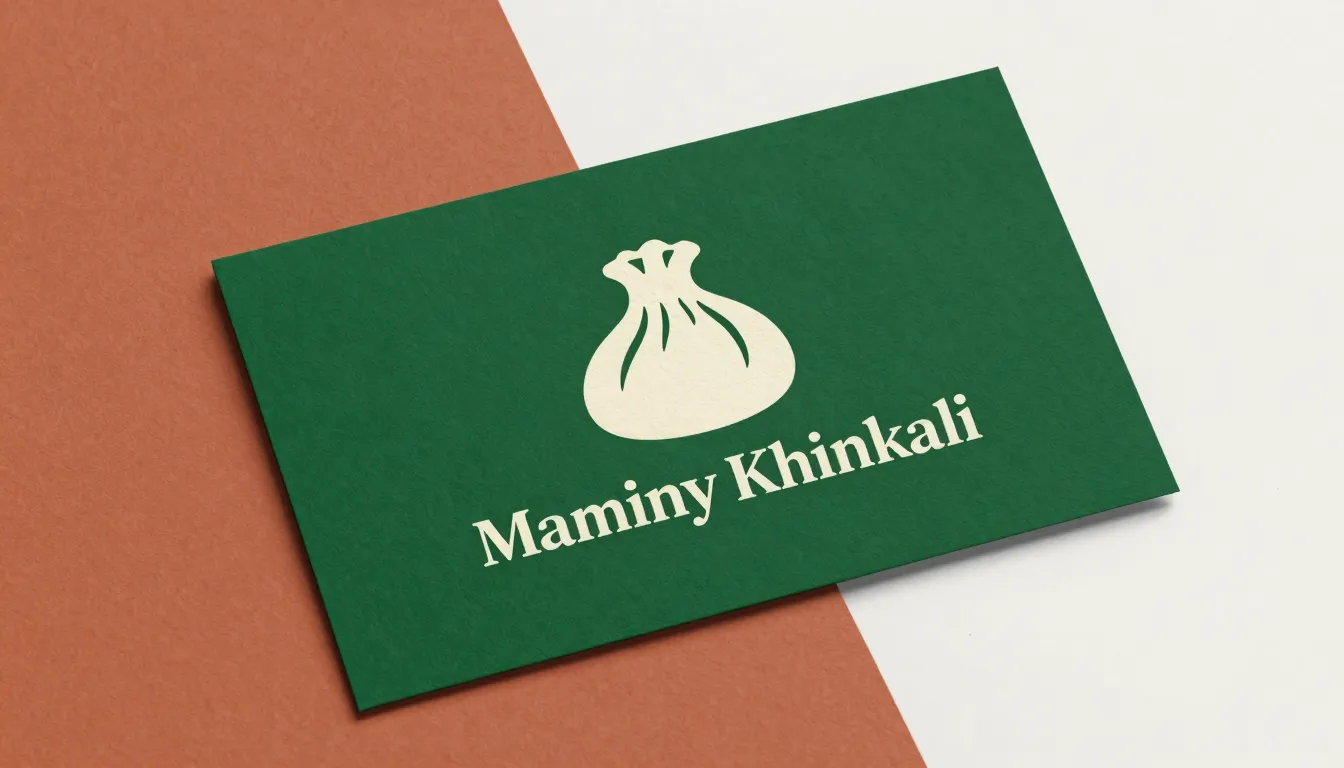 Professional business card design for a Georgian food delive...