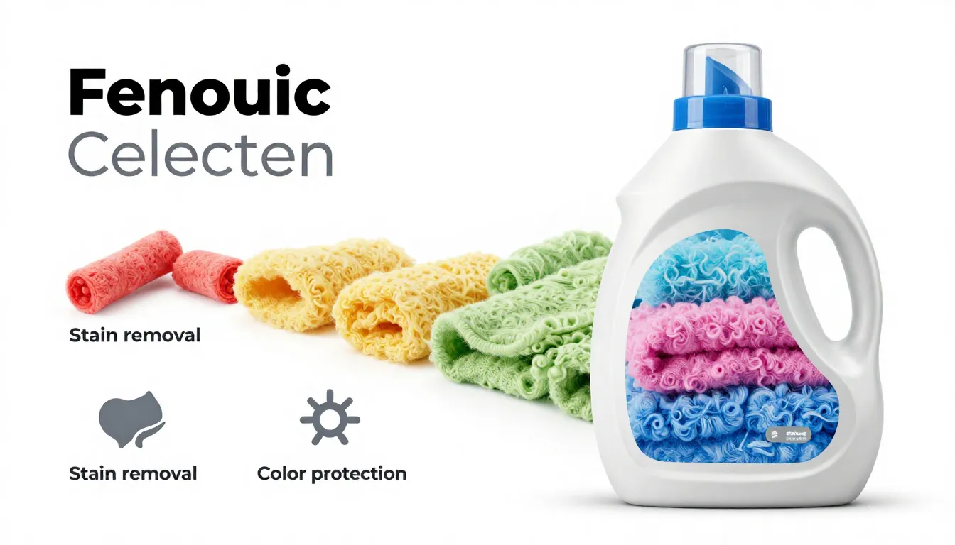 Modern infographic template for laundry detergent, showing f...