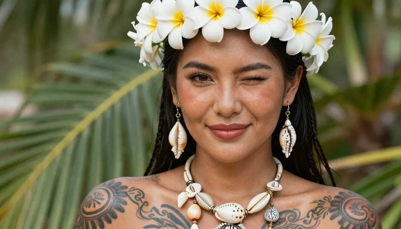 Close-up portrait of a beautiful Mongolian tribal woman with...