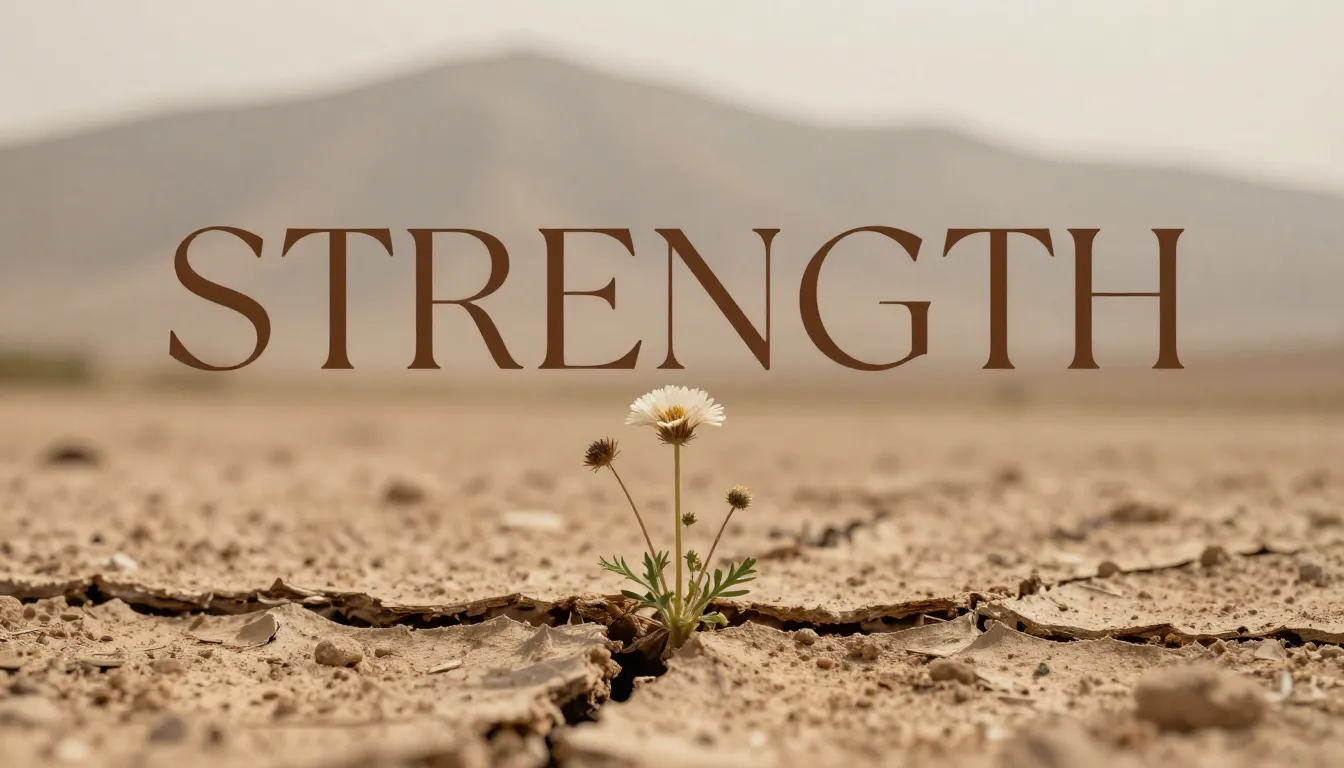 A minimalist and artistic design. A single, resilient wild f...