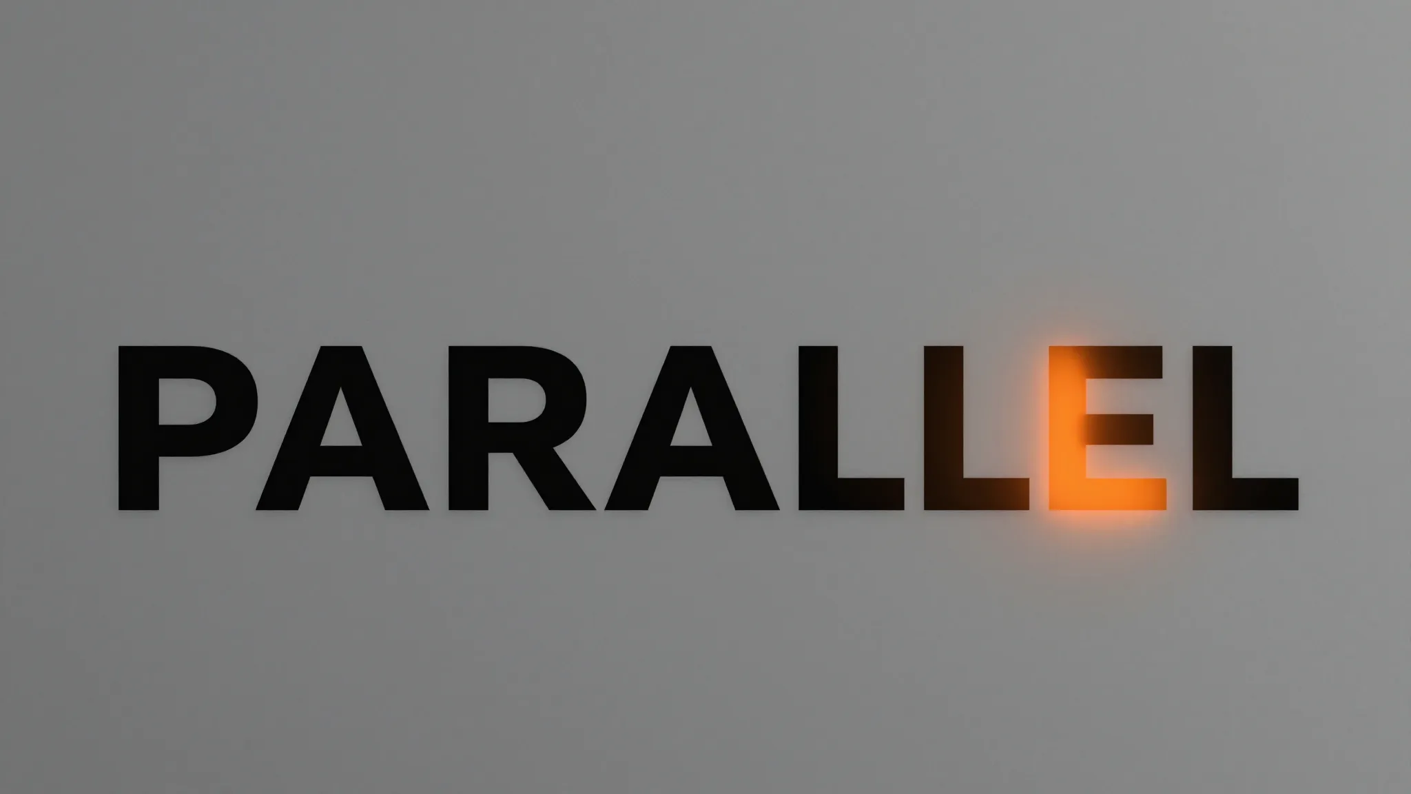 Minimalist branding, the word 'PARALLEL' in futuristic bold ...