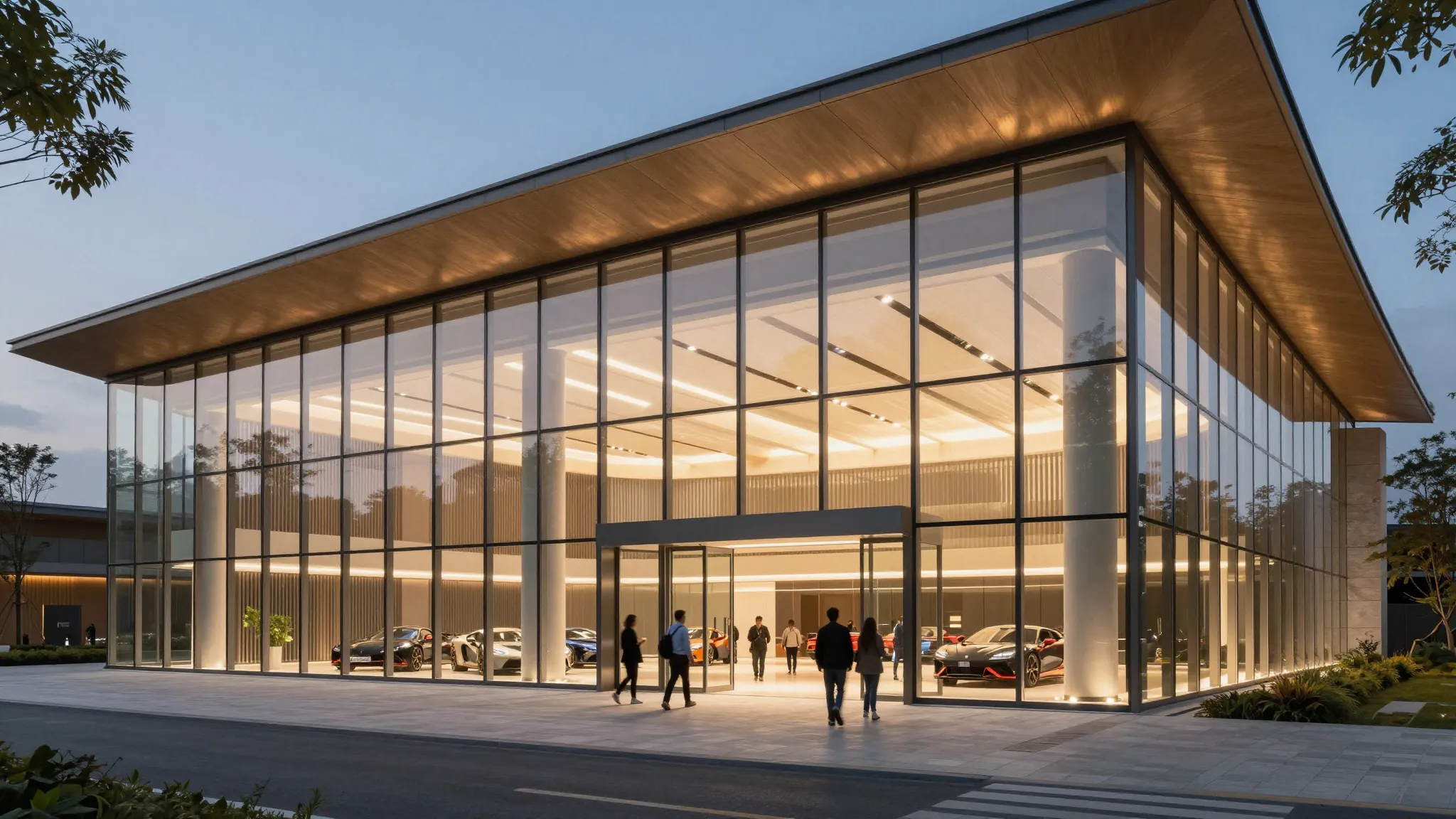 Modern architectural design of a luxury sports center buildi...