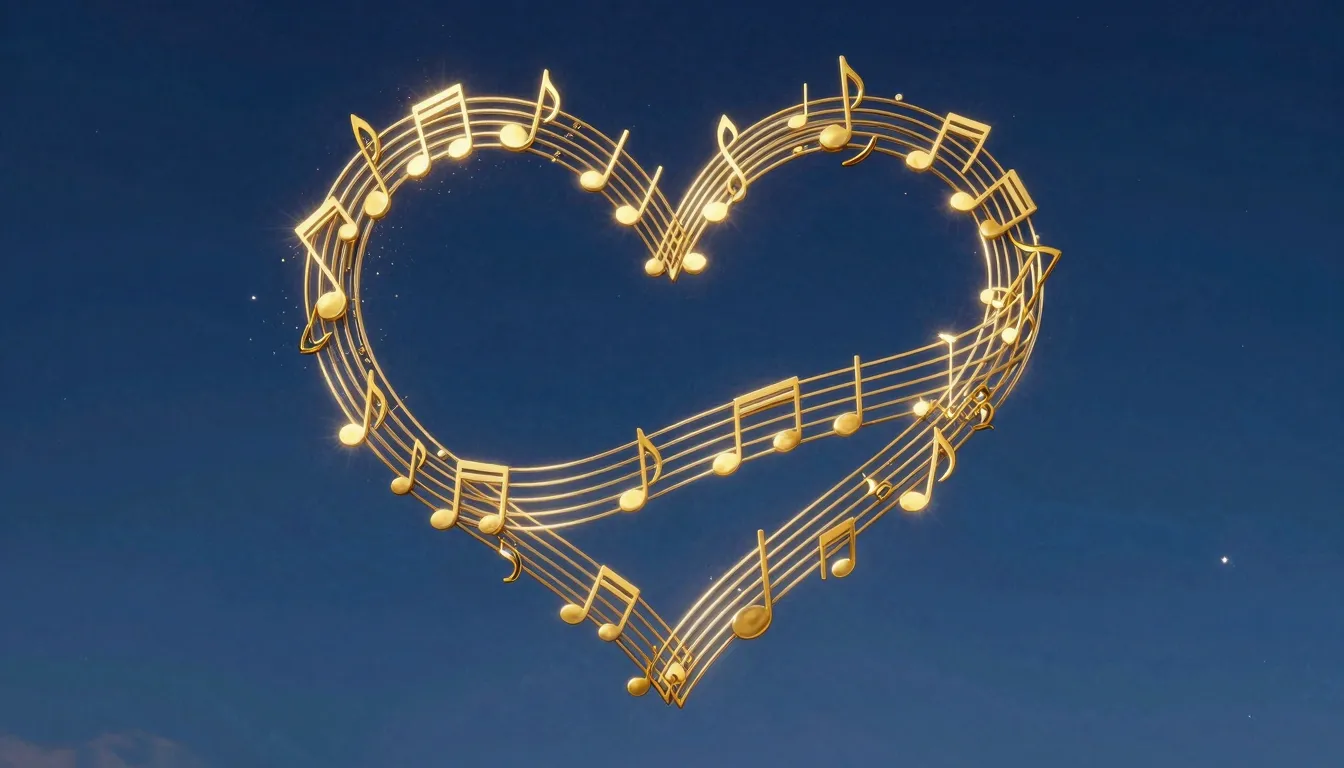 A beautiful, artistic representation of a heart made of gold...