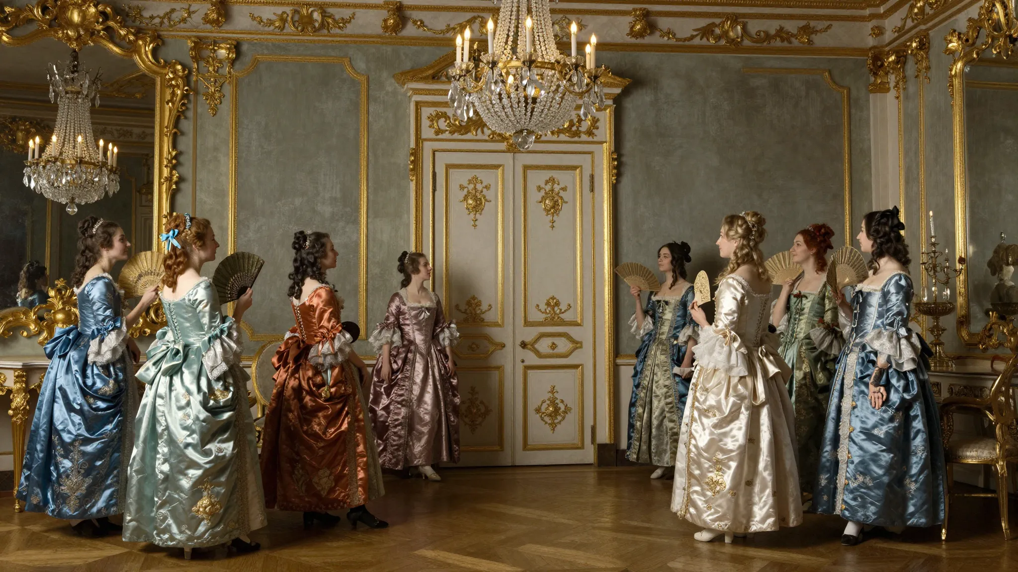 A lavish 17th-century French salon with gold-leaf decoration...