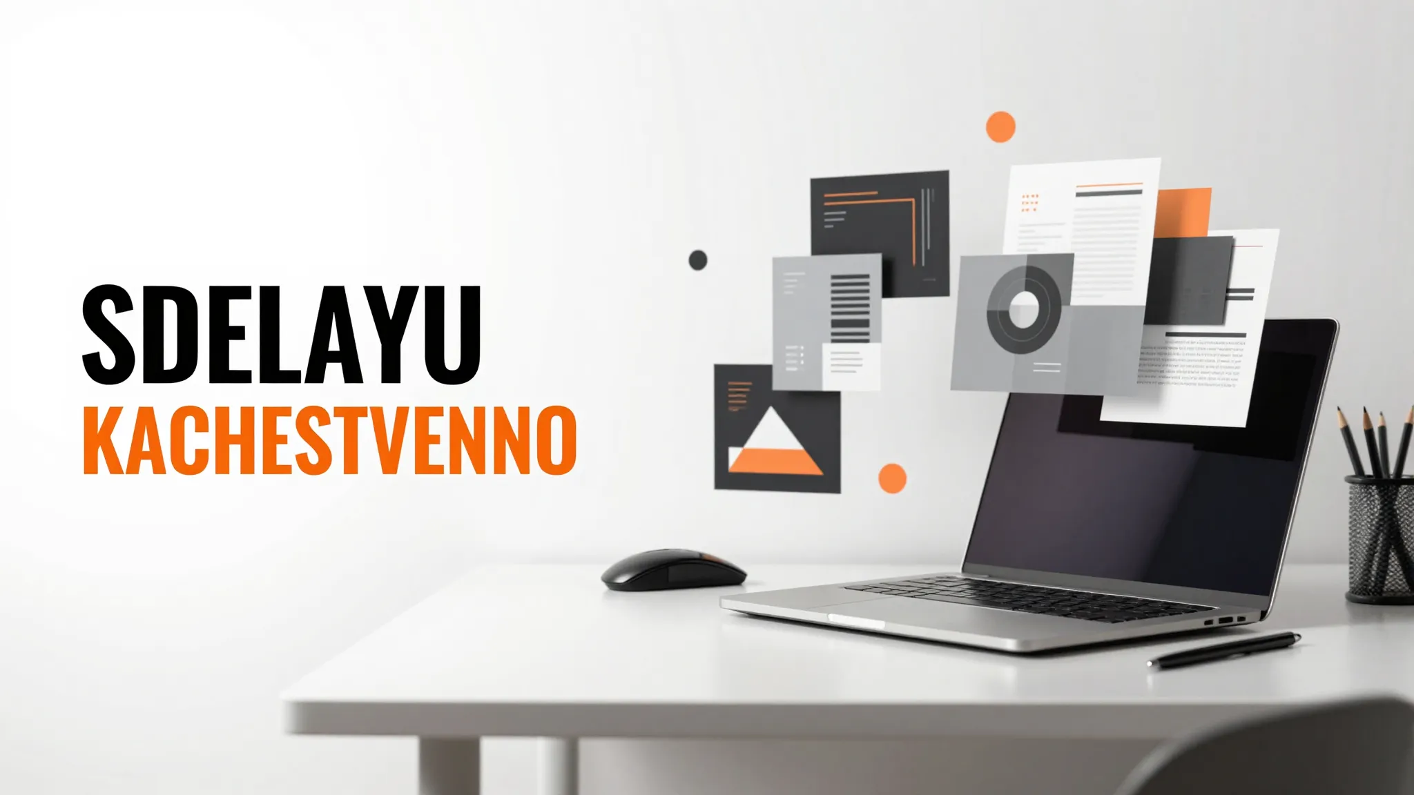 Horizontal 1200x800 infographic for design services, minimal...