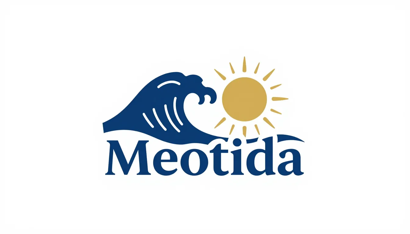 Modern minimalist logo for a guest house named Meotida, styl...