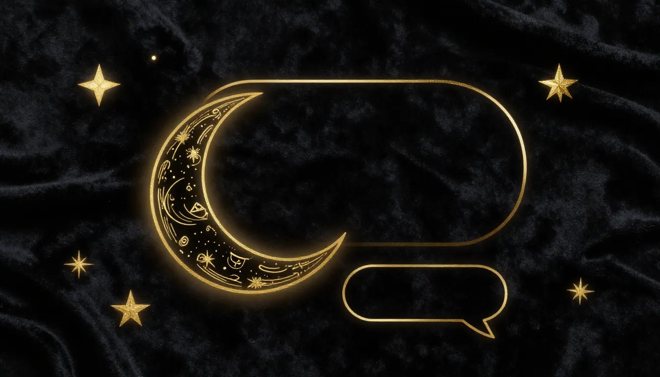 Elegant streaming frame for chat, mystical theme with moon a...