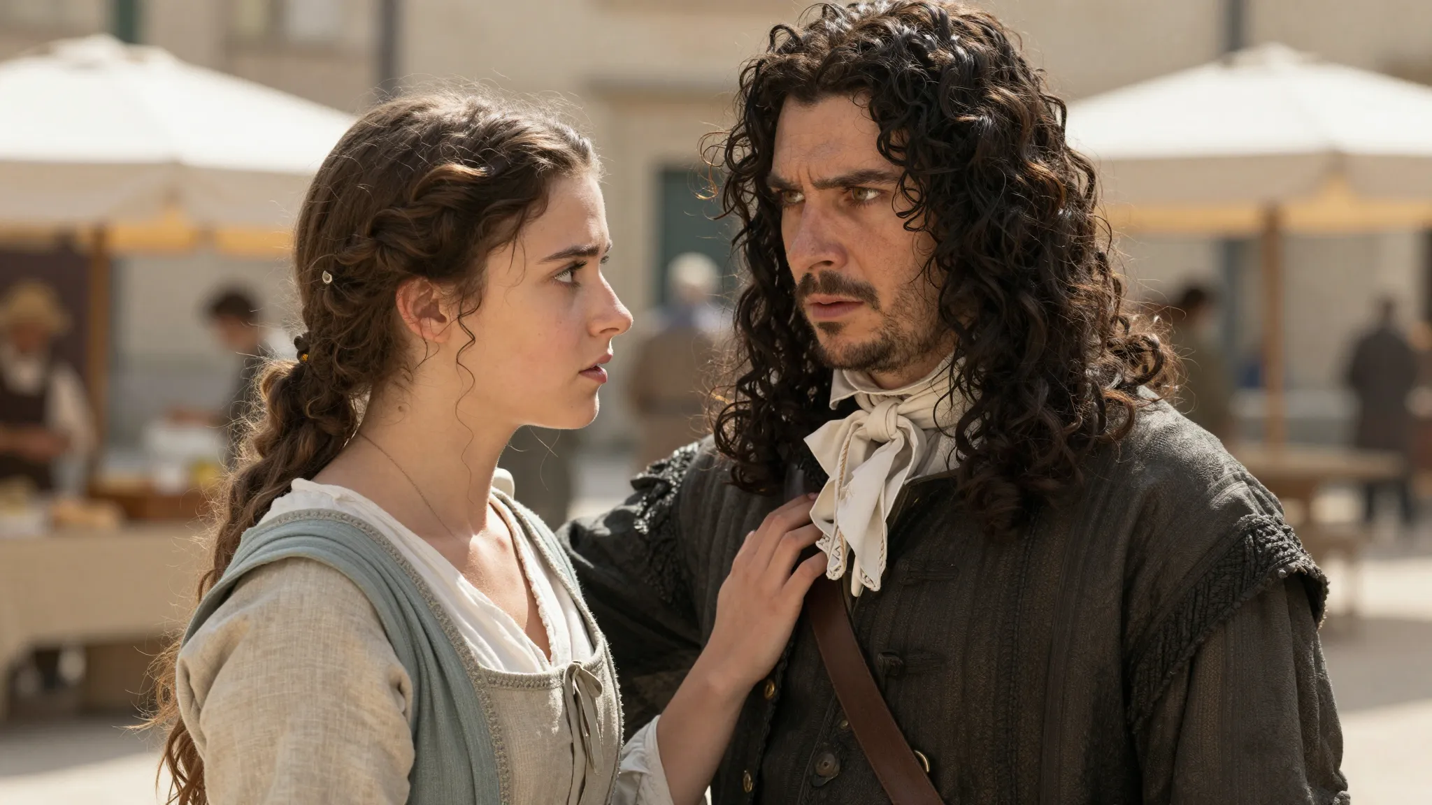 17th century France, a nobleman with intense eyes and a peas...