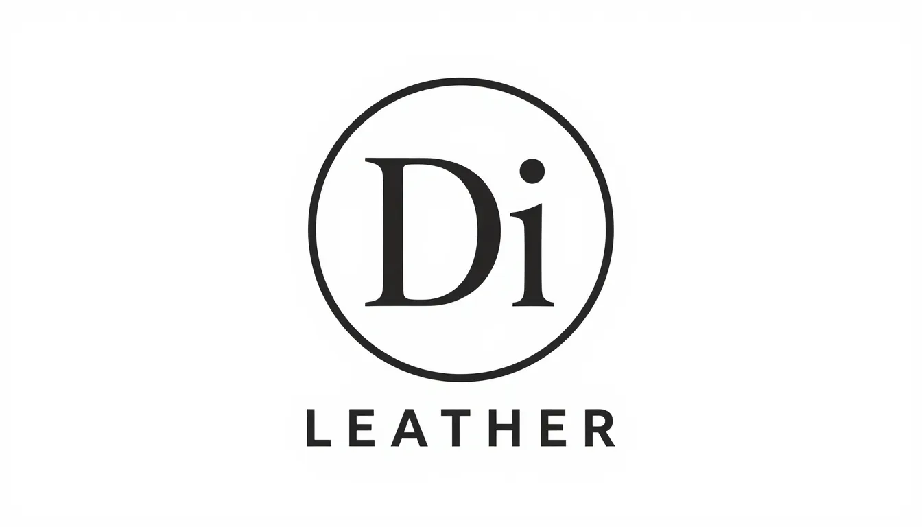 Minimalist logo design for leather goods. The letters 'Di' a...