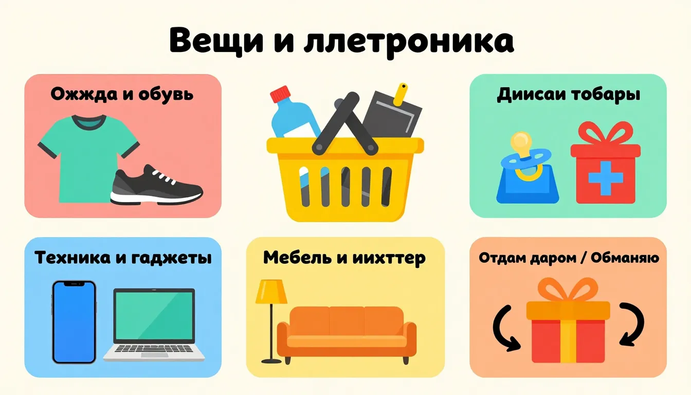 Infographic section for 'Вещи и электроника' (Items and Elec...