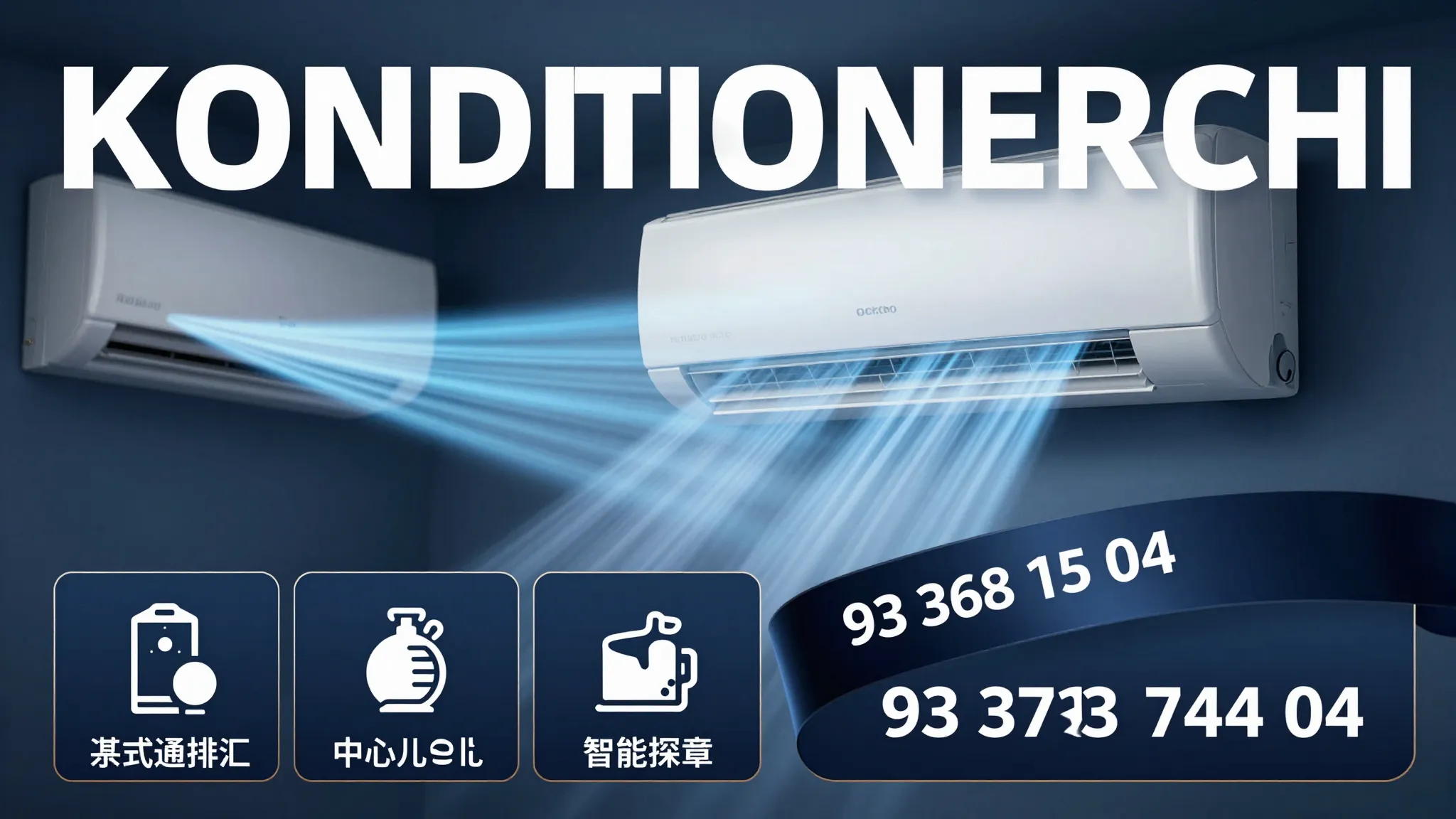 Professional advertising poster for air conditioning service...
