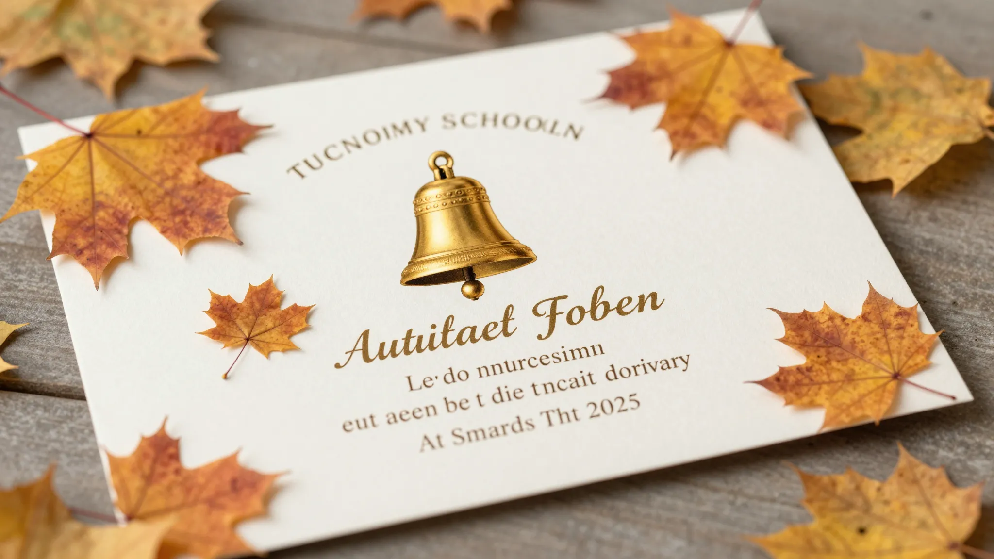 A beautiful invitation card for a school ceremony, autumn th...
