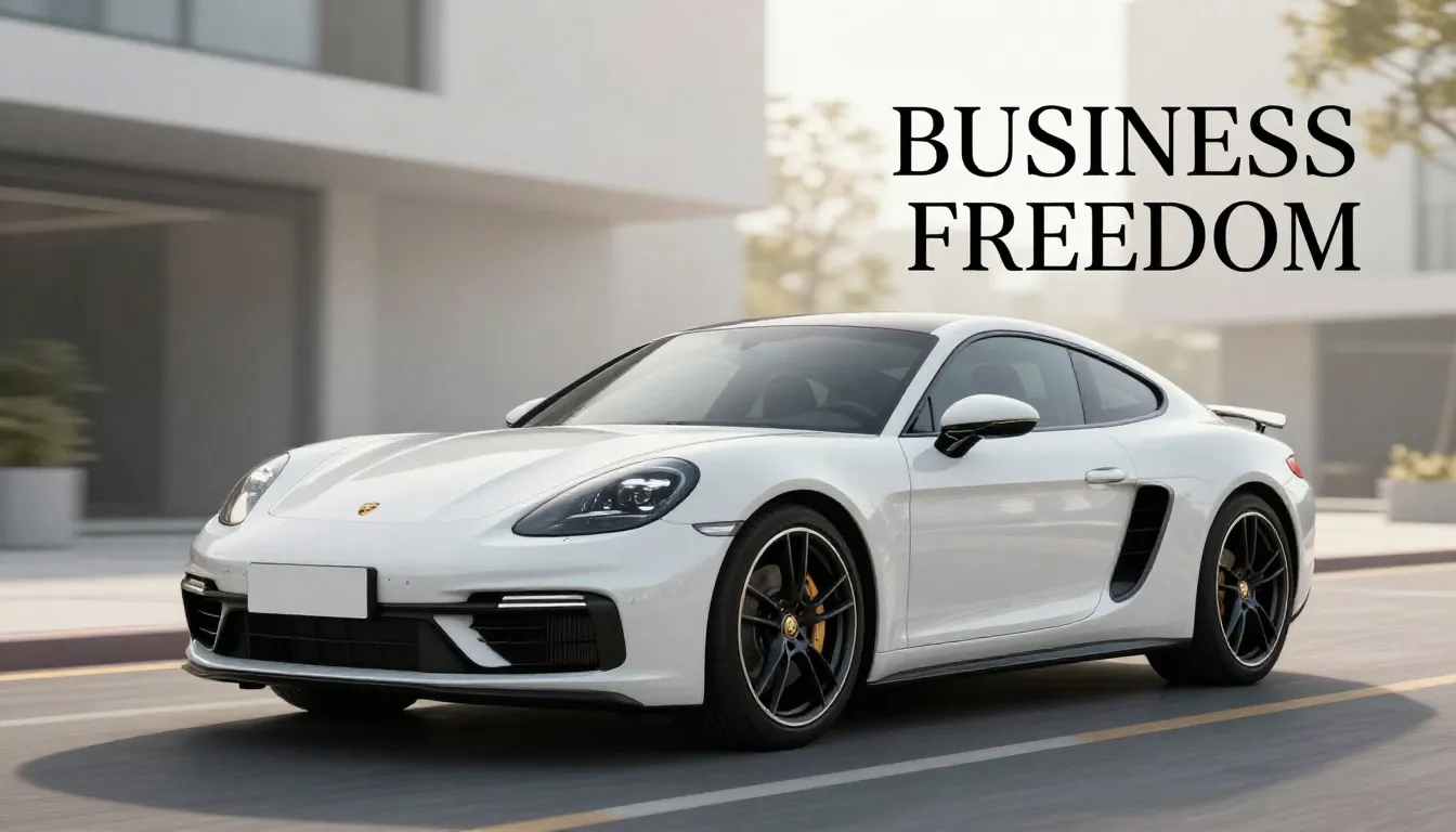 Social media banner featuring a sleek white German car on a ...