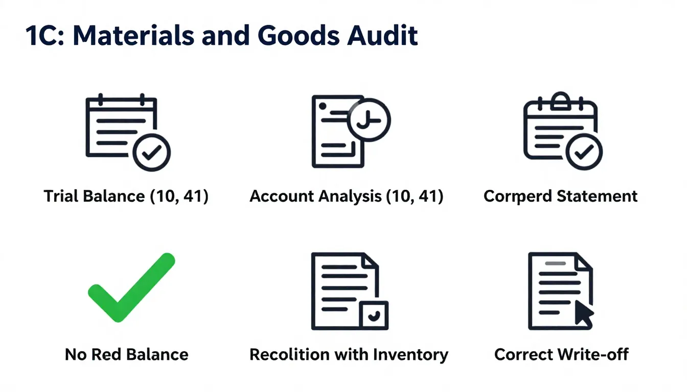 A visual representation of auditing materials and goods in 1...