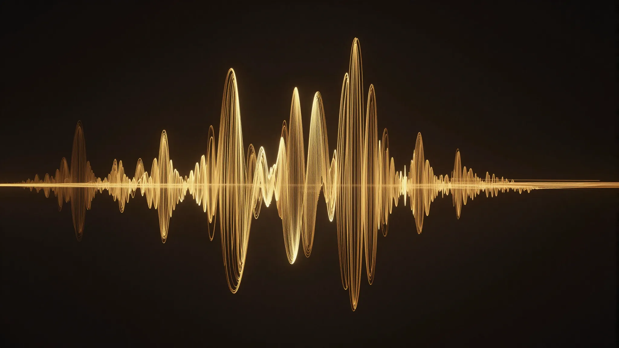 Abstract visualization of sound waves turning into elegant g...