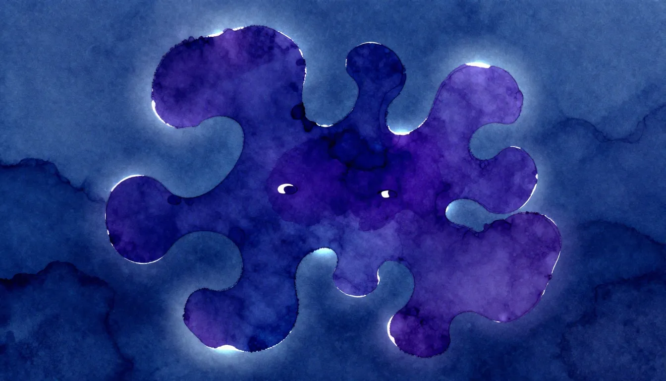 An abstract underwater creature, style is bioluminescent ink...