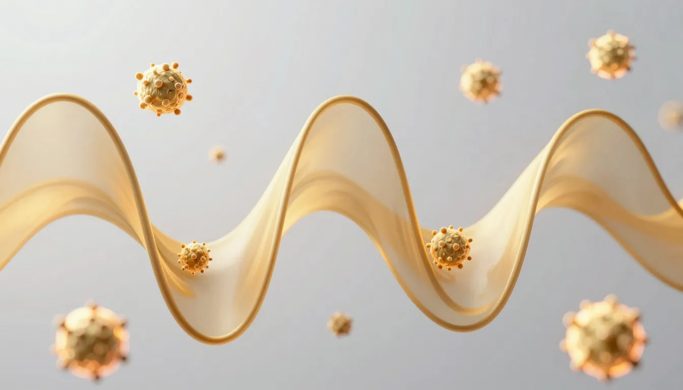 Abstract visualization of blood sugar levels as smooth golde...