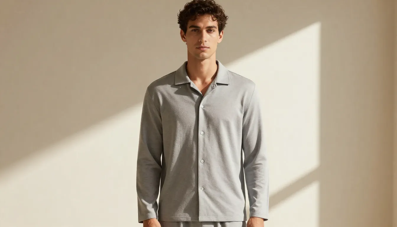 High-end fashion photography of a stylish man in minimalist ...