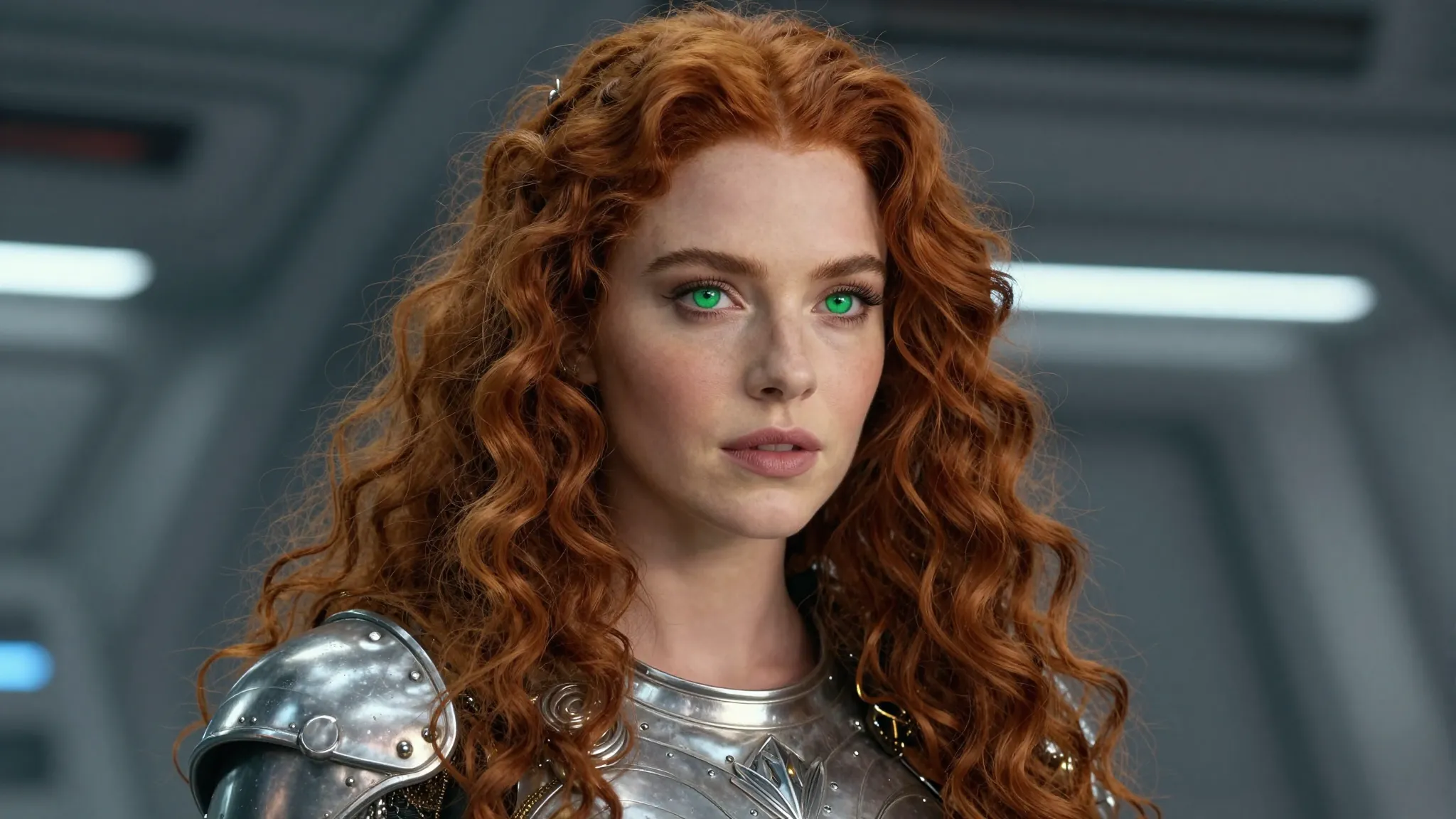 Portrait of a woman with a unique blend of Celtic and Indian...