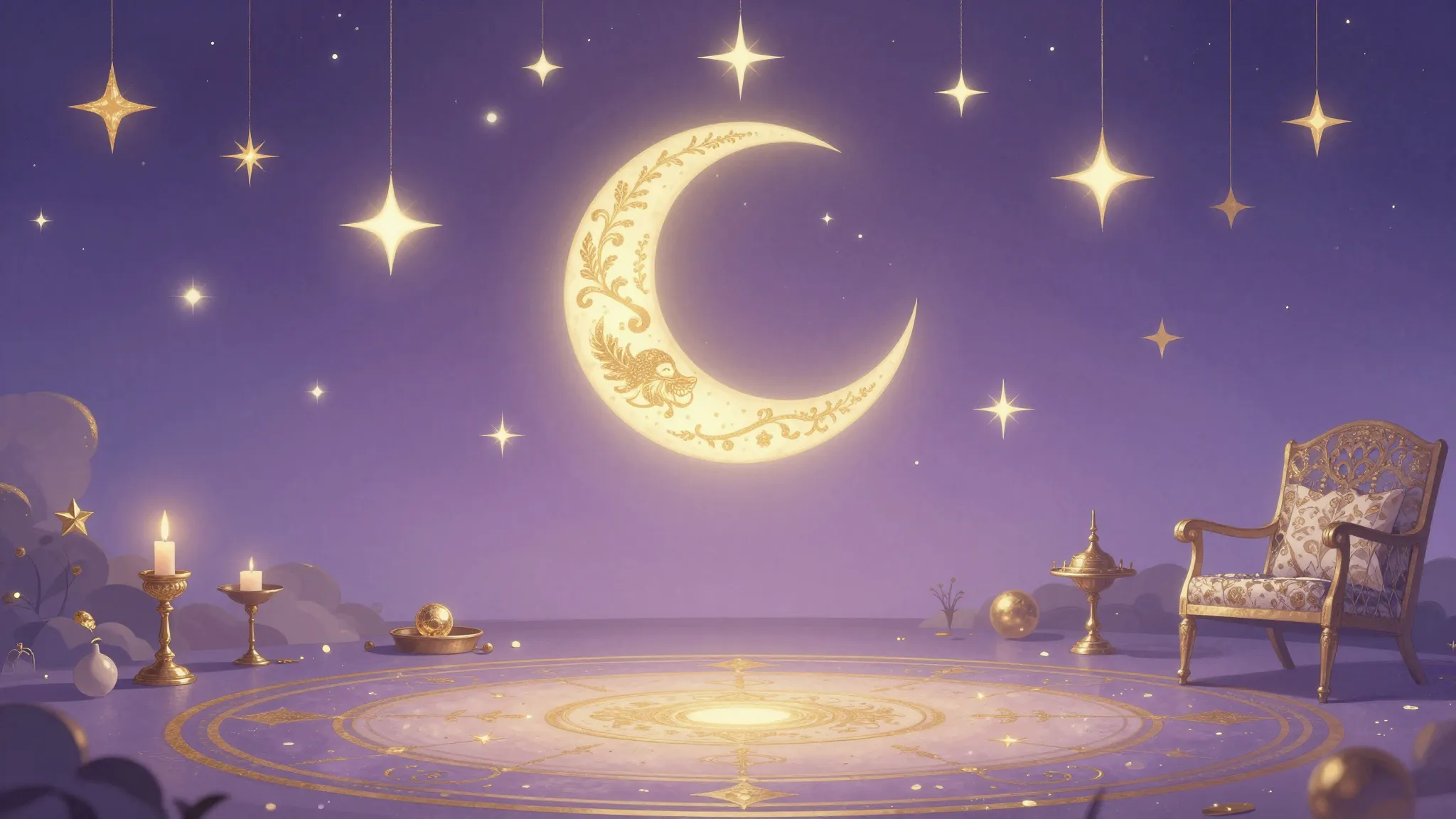 A beautiful mystical background for a fortune teller room, s...