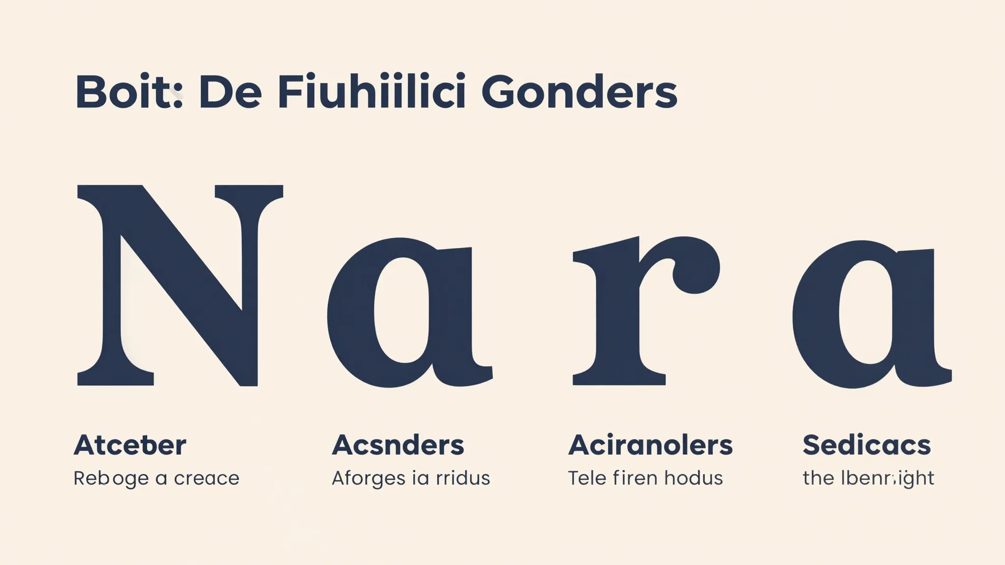 A modern infographic showing font anatomy, labels for baseli...