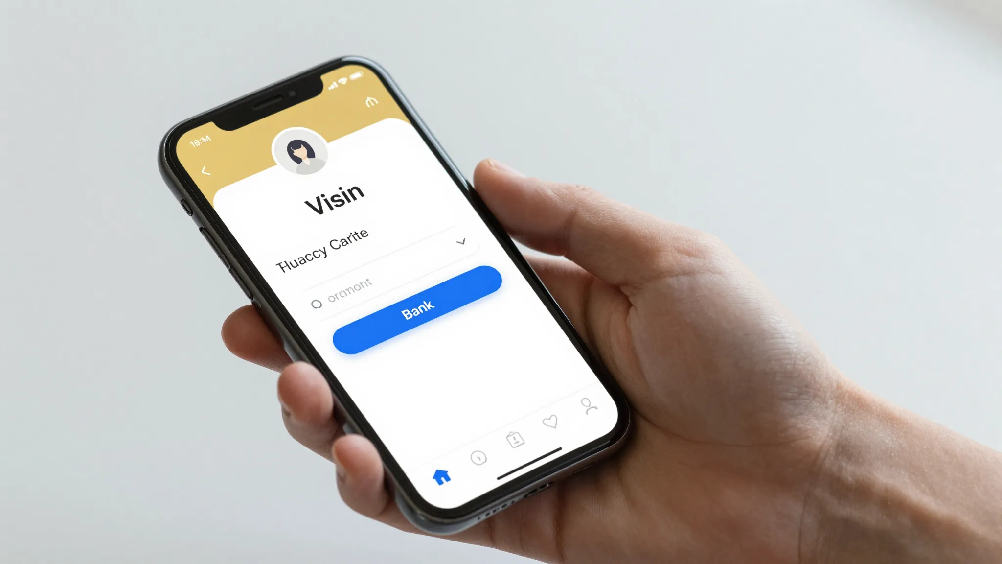 A person's hand holding a smartphone with a gold trading app...