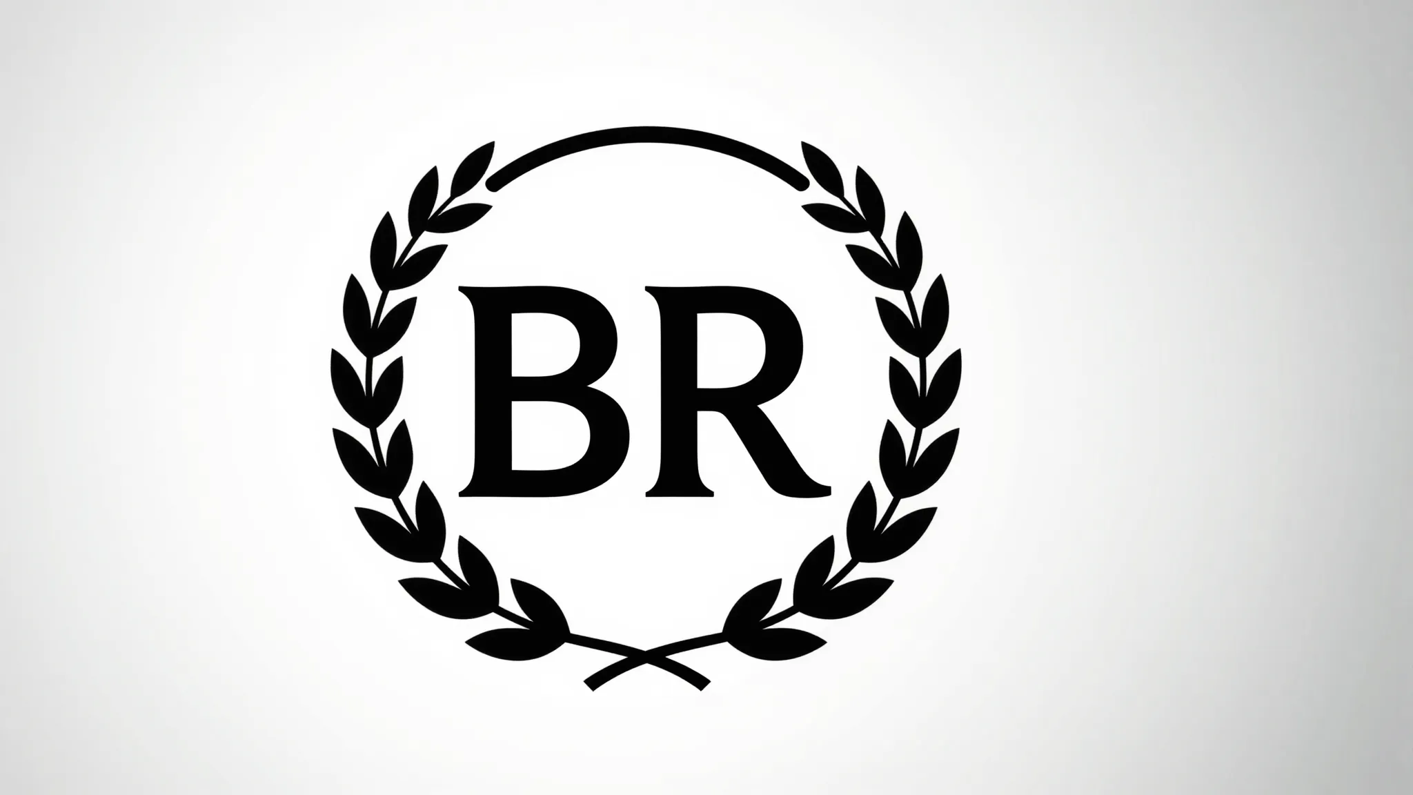 Minimalist logo design, letters 'BR' centered inside a simpl...