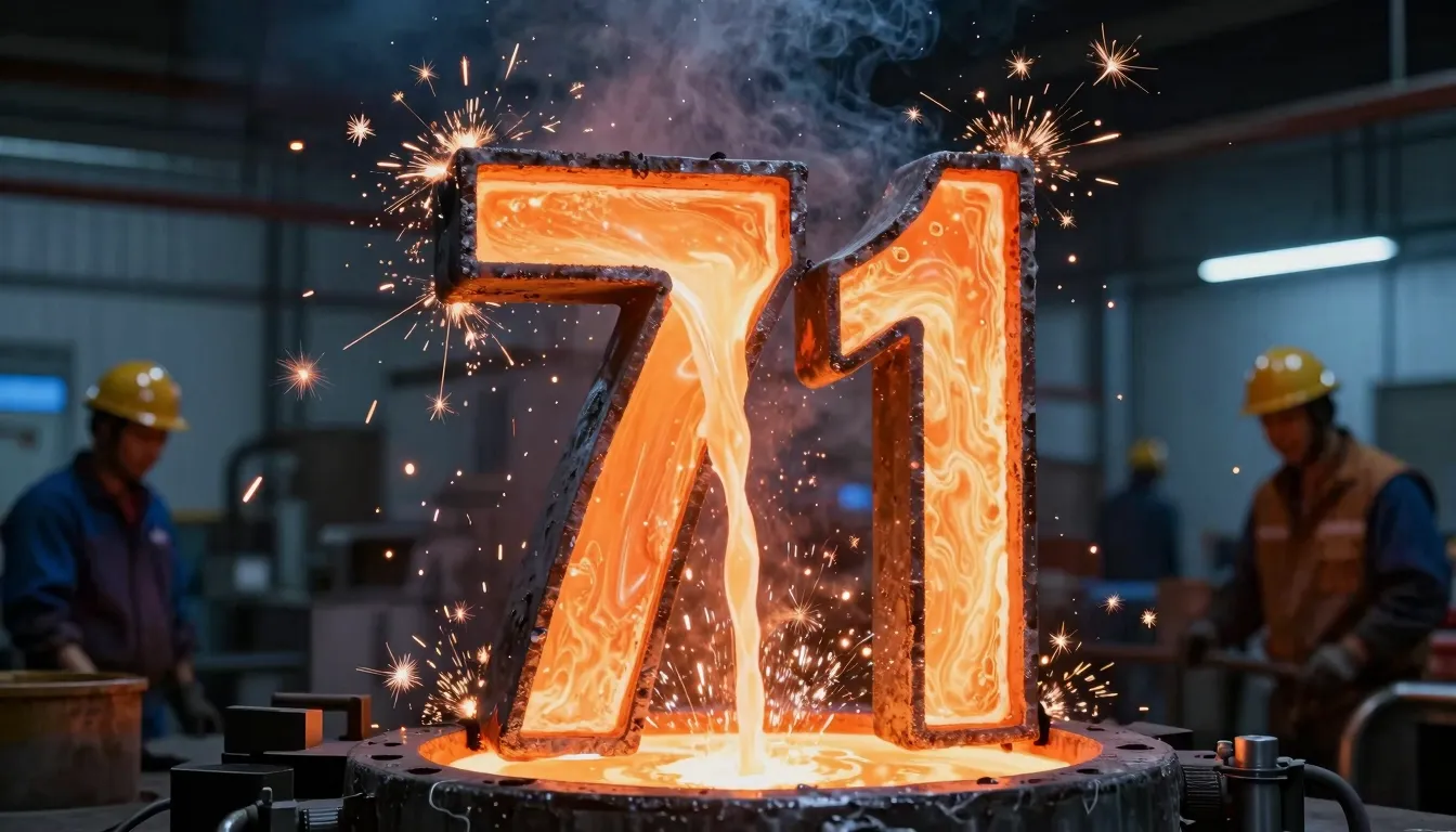 A powerful visual of molten metal pouring into a mold shaped...