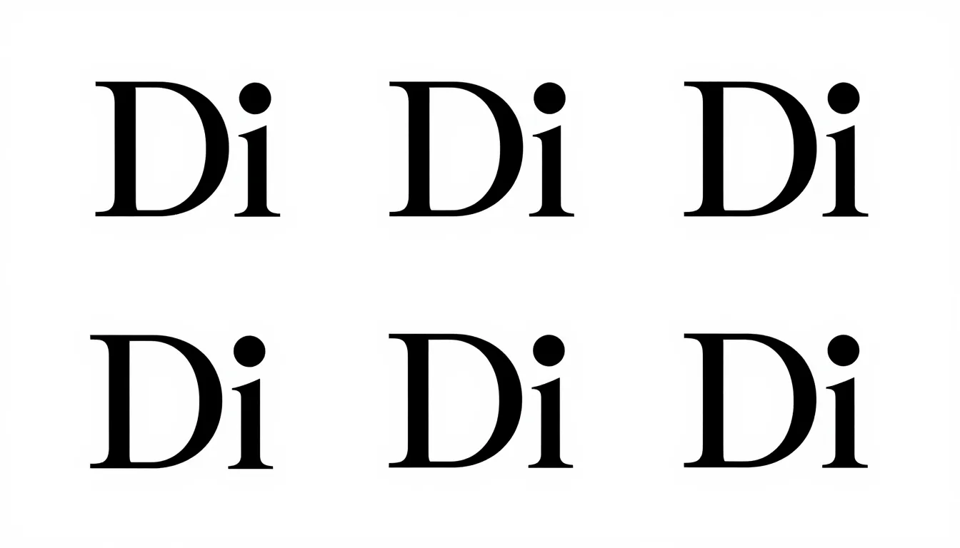 Six variations of a minimalist 'Di' logo for leather craftin...