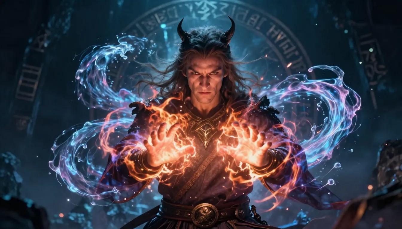 A wizard casting a spell, with glowing magical energy emanat...