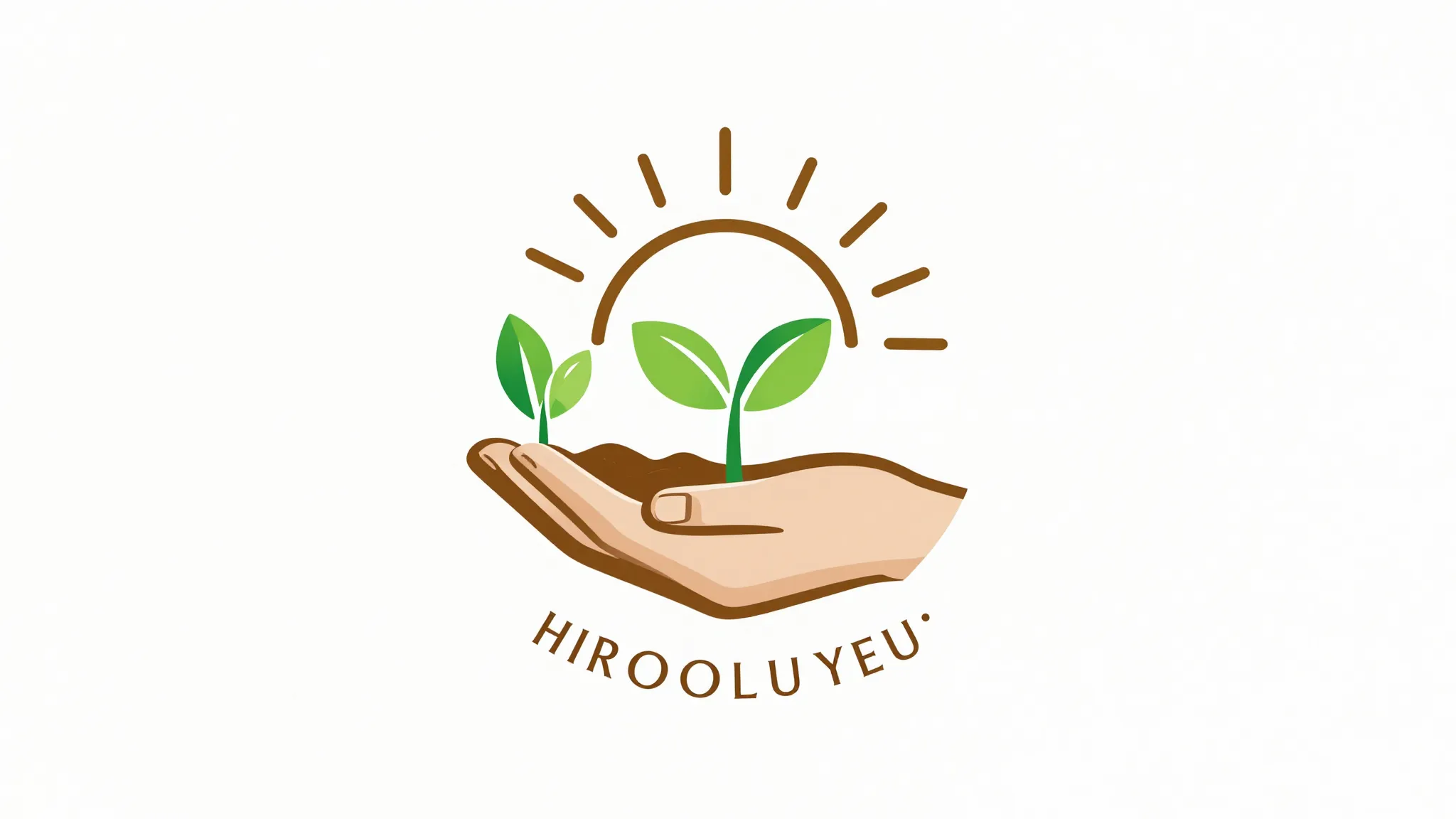 A minimalist logo for an agricultural brand, featuring a han...