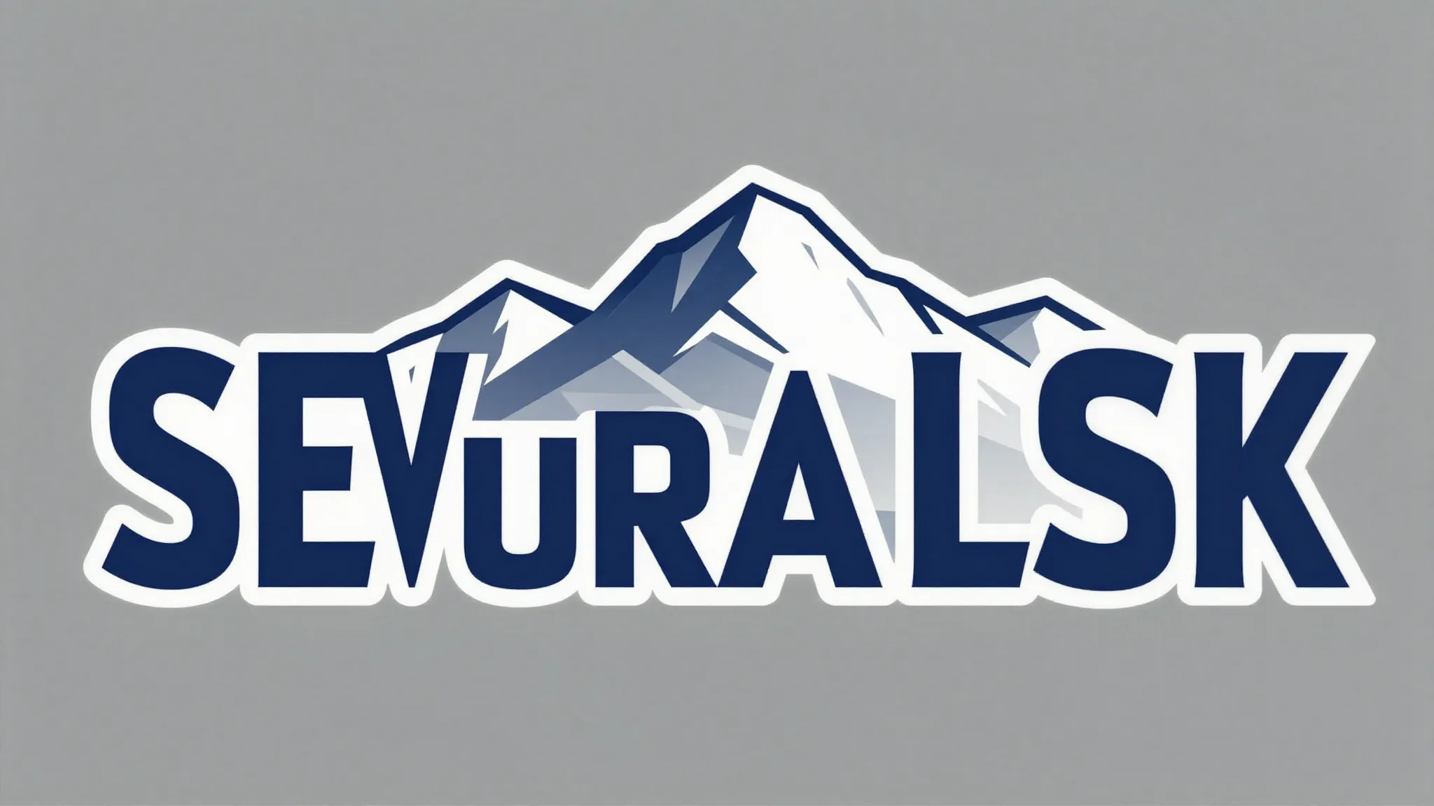 Graphic design of the word 'SEVEROURALSK', bold geometric ty...